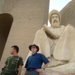 Dr. Carey and a U.S. Army Colleague in front of a statue
